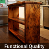 Open concept reclaimed pine island finished with polyurethane